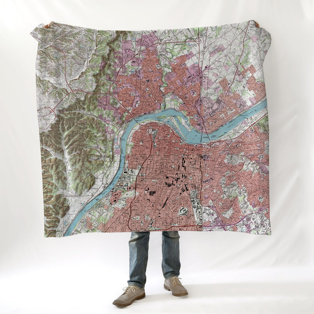 Louisville, KY TOPO map Blanket - Maritime Tribes USABlanket