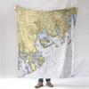 Machias Bay to Tibbett Island Nautical Chart Blanket - Maritime Tribes USABlanket