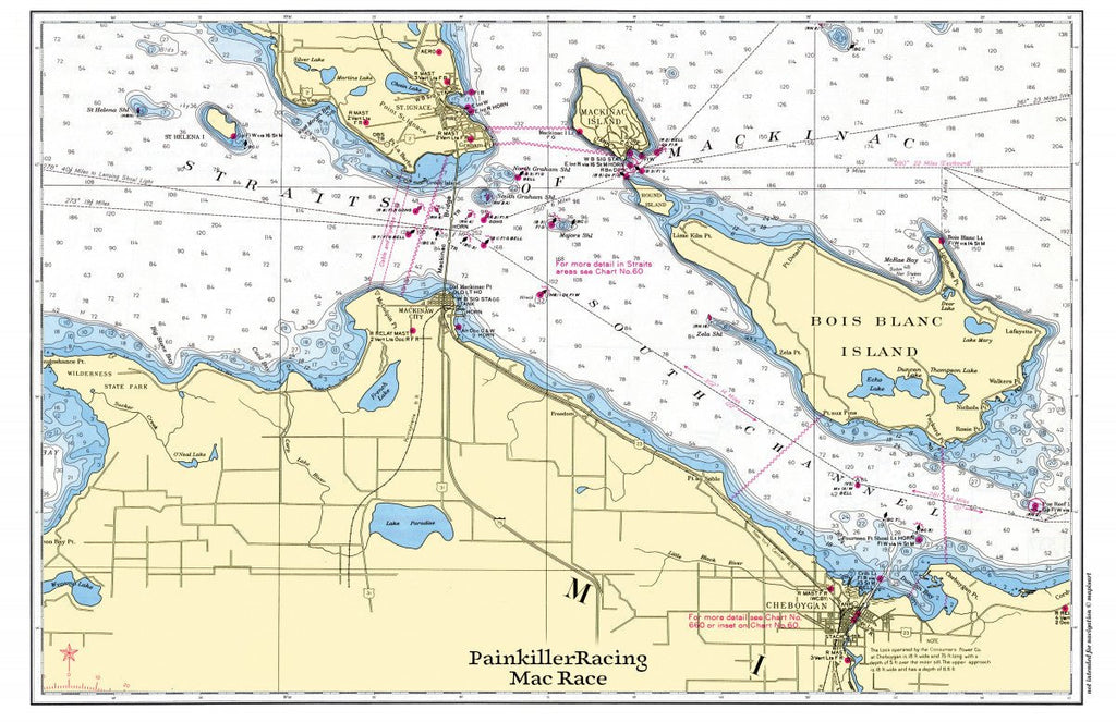 Mackinac Island, Michigan Chart Placemat - Maritime Tribes USALaminated Placemat