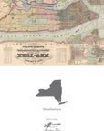 Manhattan, New York City Vintage Map Notecard, Pack of 24 Notecards - Maritime Tribes USANotecard
