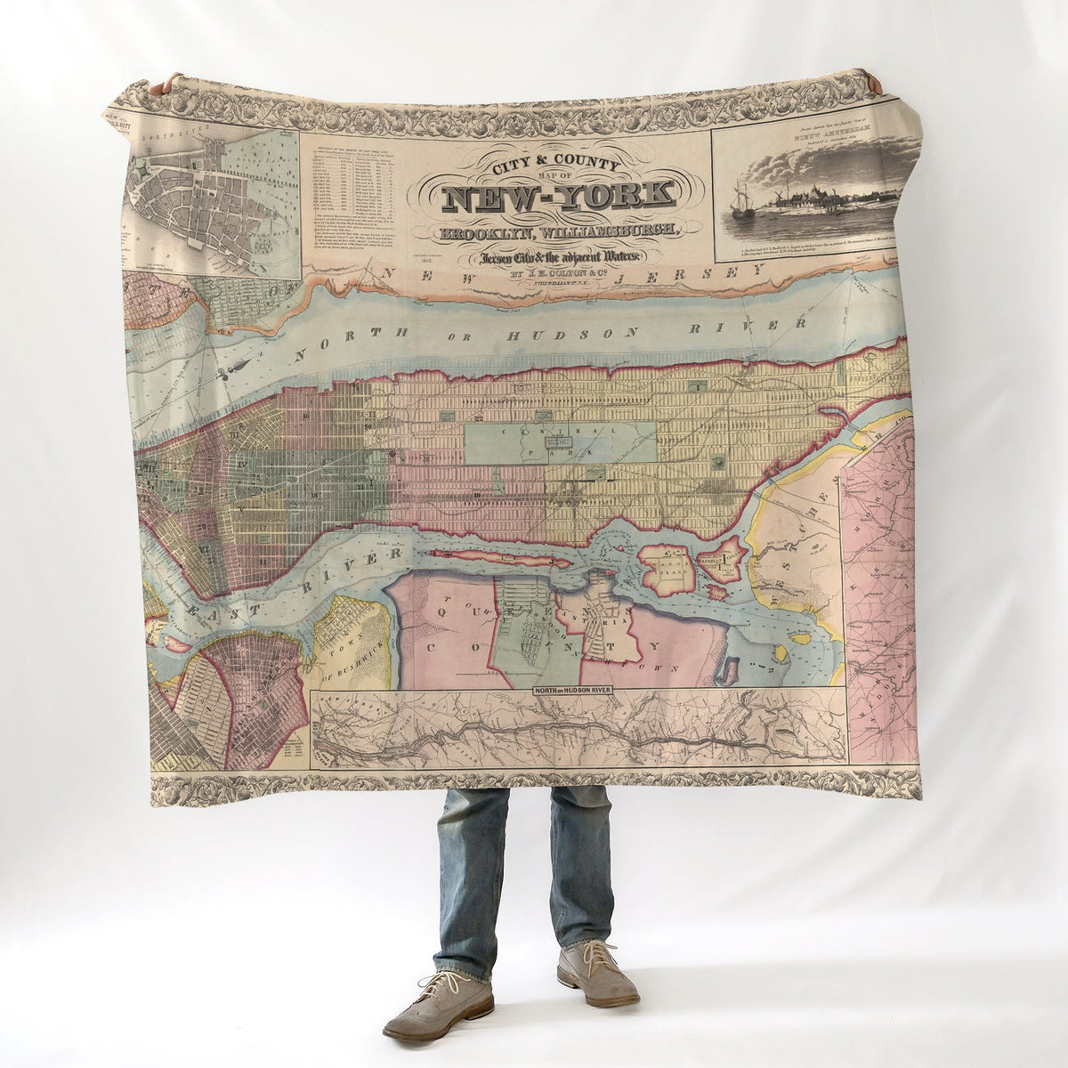 Manhattan Vintage Map Blanket - Maritime Tribes USABlanket