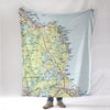 Manomet to Dennis, MA Topo Map Blanket - Maritime Tribes USABlanket