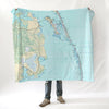 Manteo, NC Outerbanks Topo Map Blanket - Maritime Tribes USABlanket