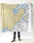 Marblehead and Swampscott, MA Nautical Chart Blanket - Maritime Tribes USABlanket