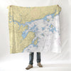 Marblehead -North Shore, MA.Nautical Chart Blanket - Maritime Tribes USABlanket
