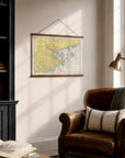 Marblehead to Manchester-by-the-Sea Chart Canvas Wall Scroll - Maritime Tribes USAScroll