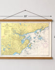 Marblehead to Manchester-by-the-Sea Chart Canvas Wall Scroll - Maritime Tribes USAScroll