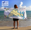 Martha's Vineyard Nautical Chart Quick Dry Towel - Maritime Tribes USATowel