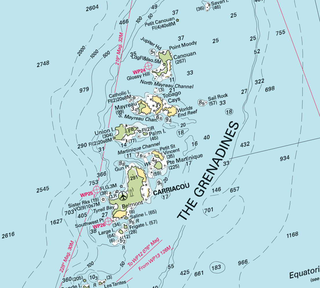 Martinique, St Lucia, St. Vincent & the Grenadies to Grenada Chart Scarf - Maritime Tribes USA