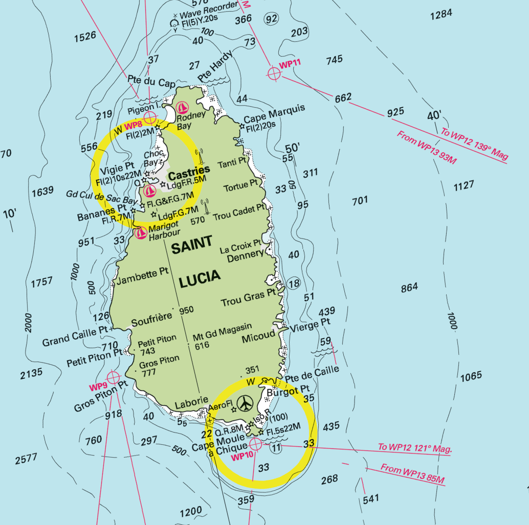 Martinique, St Lucia, St. Vincent & the Grenadies to Grenada Chart Scarf - Maritime Tribes USA