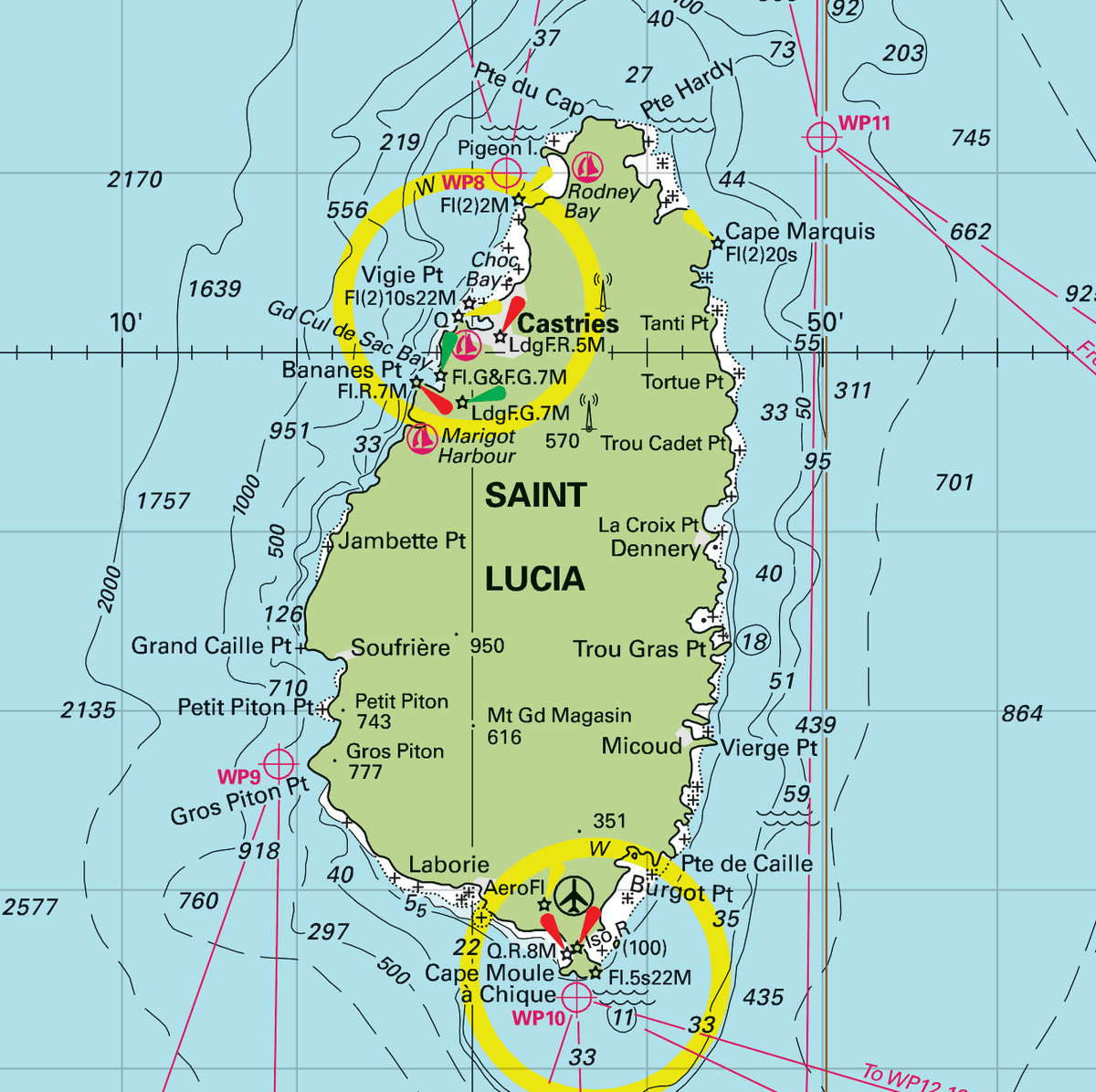 Martinique to Grenada Chart Blanket (St. Lucia, Barbados, Saint Vincent &amp; the Grenadines) - Maritime Tribes USA
