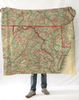 Maryland Chesapeake Bay Antique Map Blanket - Maritime Tribes USABlanket