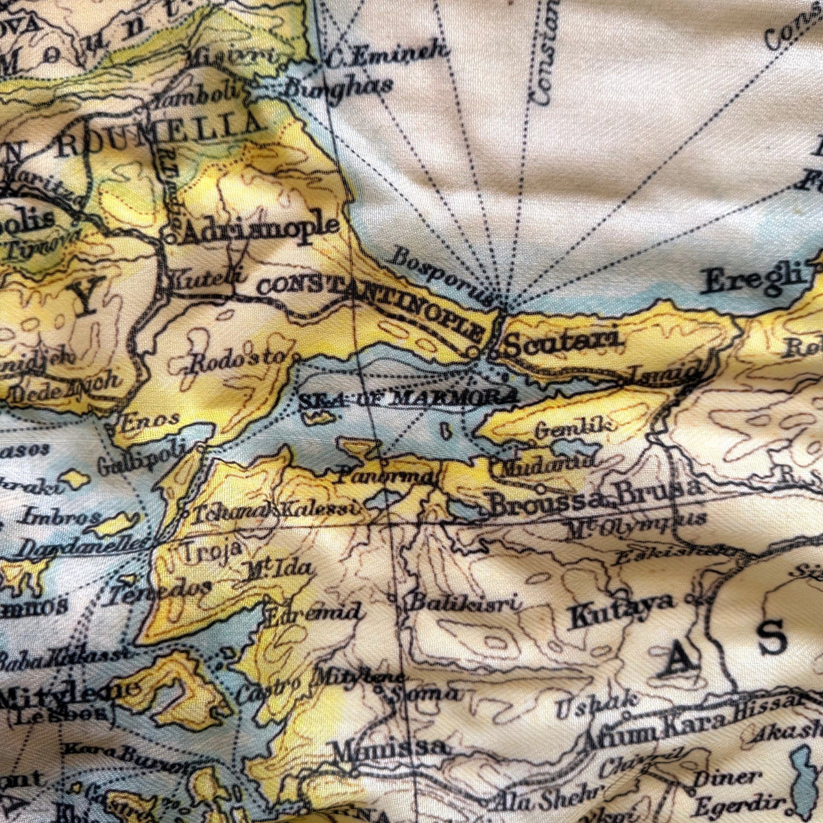 Mediterranean Sea Vintage Map, c. 1900 Scarf - Maritime Tribes USAScarf