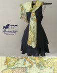 Mediterranean Sea Vintage Map, c. 1900 Scarf - Maritime Tribes USAScarf