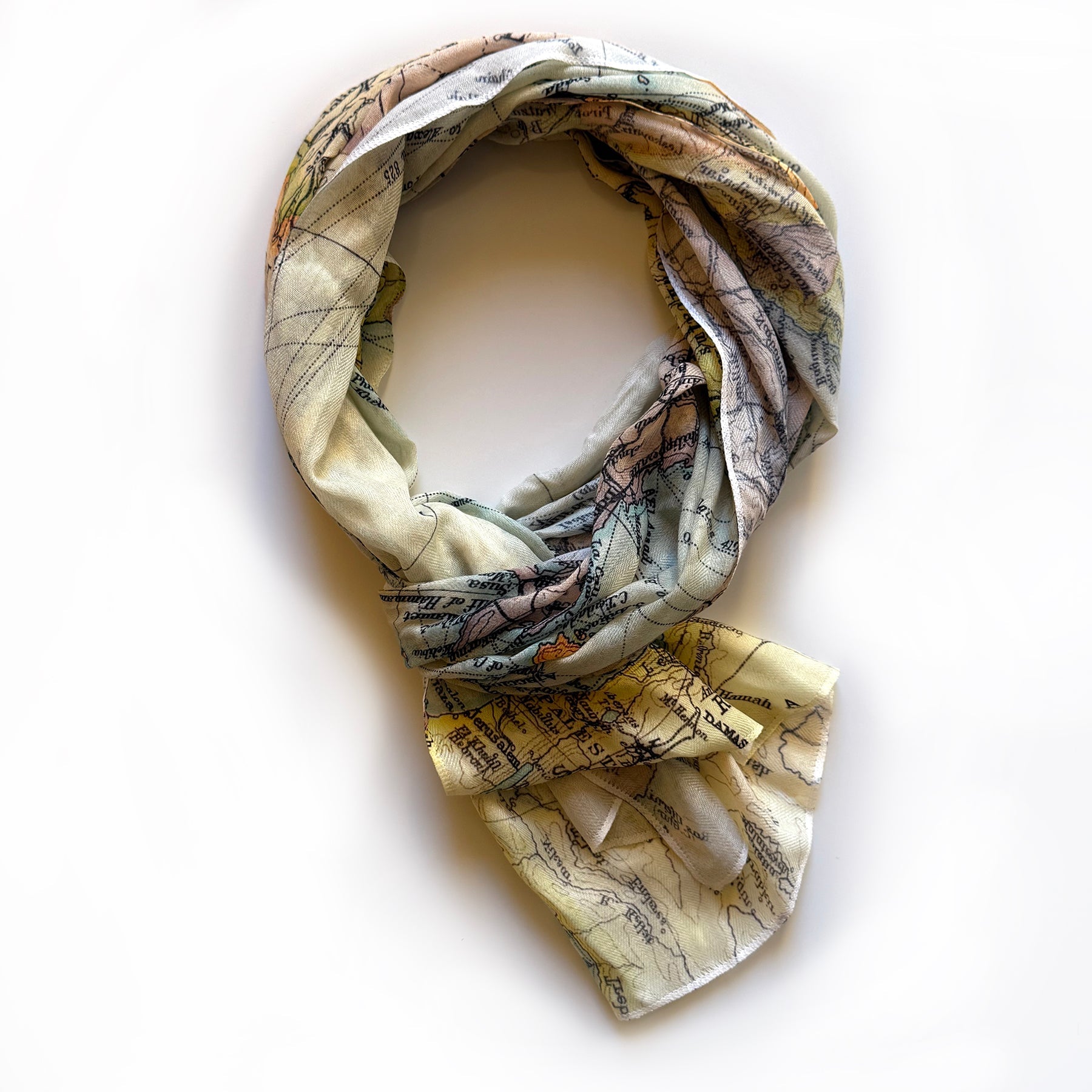 Mediterranean Sea Vintage Map, c. 1900 Scarf - Maritime Tribes USAScarf