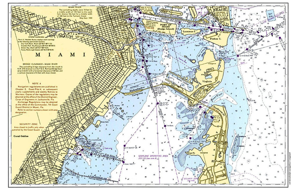 Miami, Florida Chart Placemat - Maritime Tribes USALaminated Placemat
