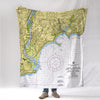 Milford/Stratford/Devon CT Nautical Chart Blanket - Maritime Tribes USABlanket