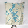 Moosehead Lake ME Charted Territory Map Blanket - Maritime Tribes USABlanket