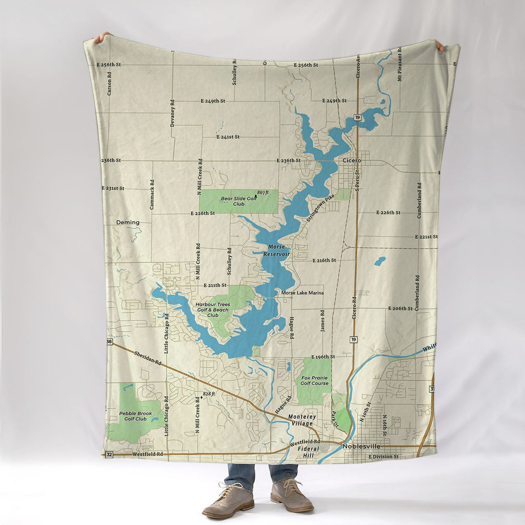 Morse Reservoir IN Charted Territory Blanket - Maritime Tribes USABlanket