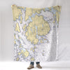 Mount Desert Island, Acadia, ME Nautical Chart Blanket - Maritime Tribes USABlanket