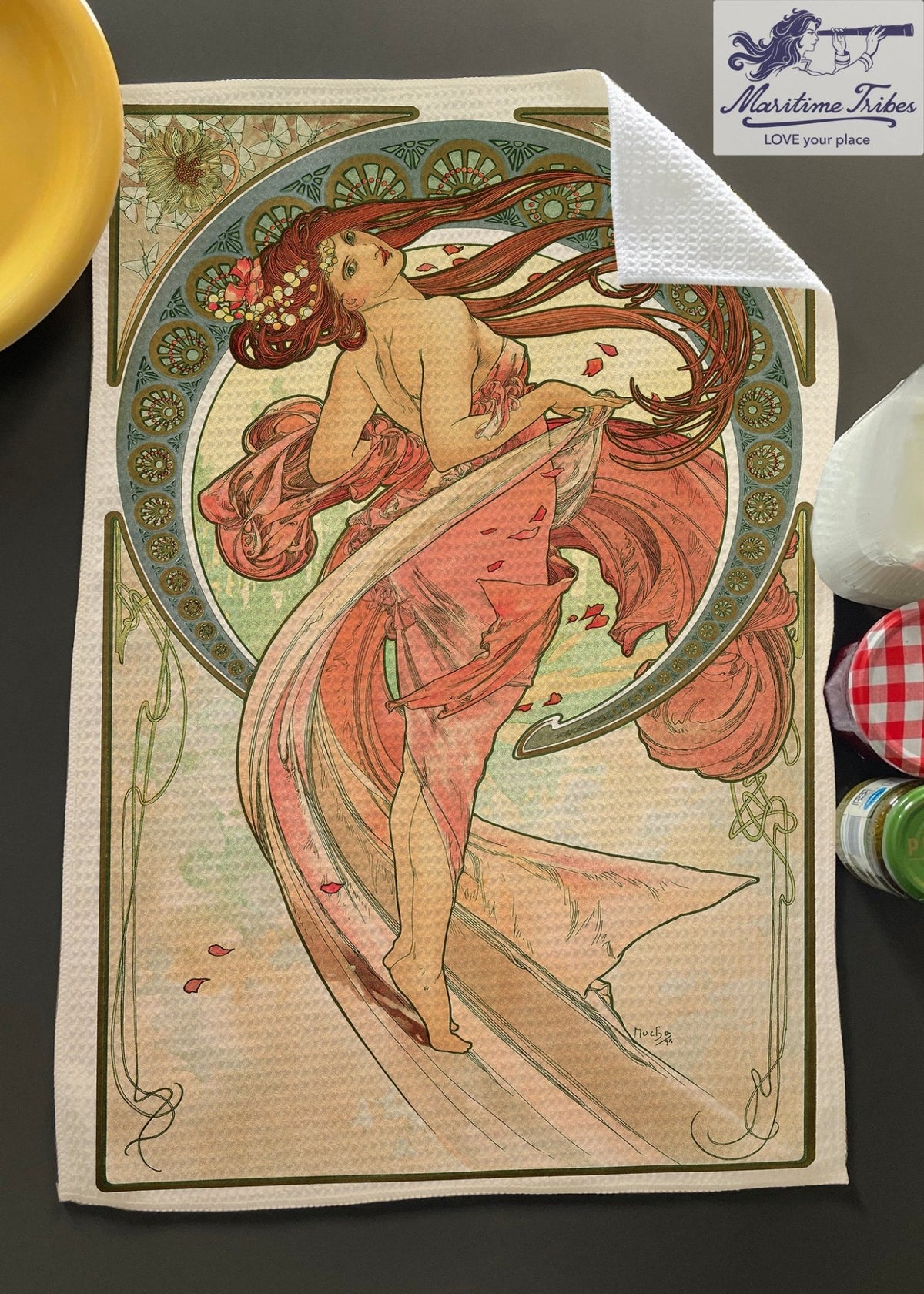 Mucha - 'Dance' Tea Towel - Maritime Tribes USA