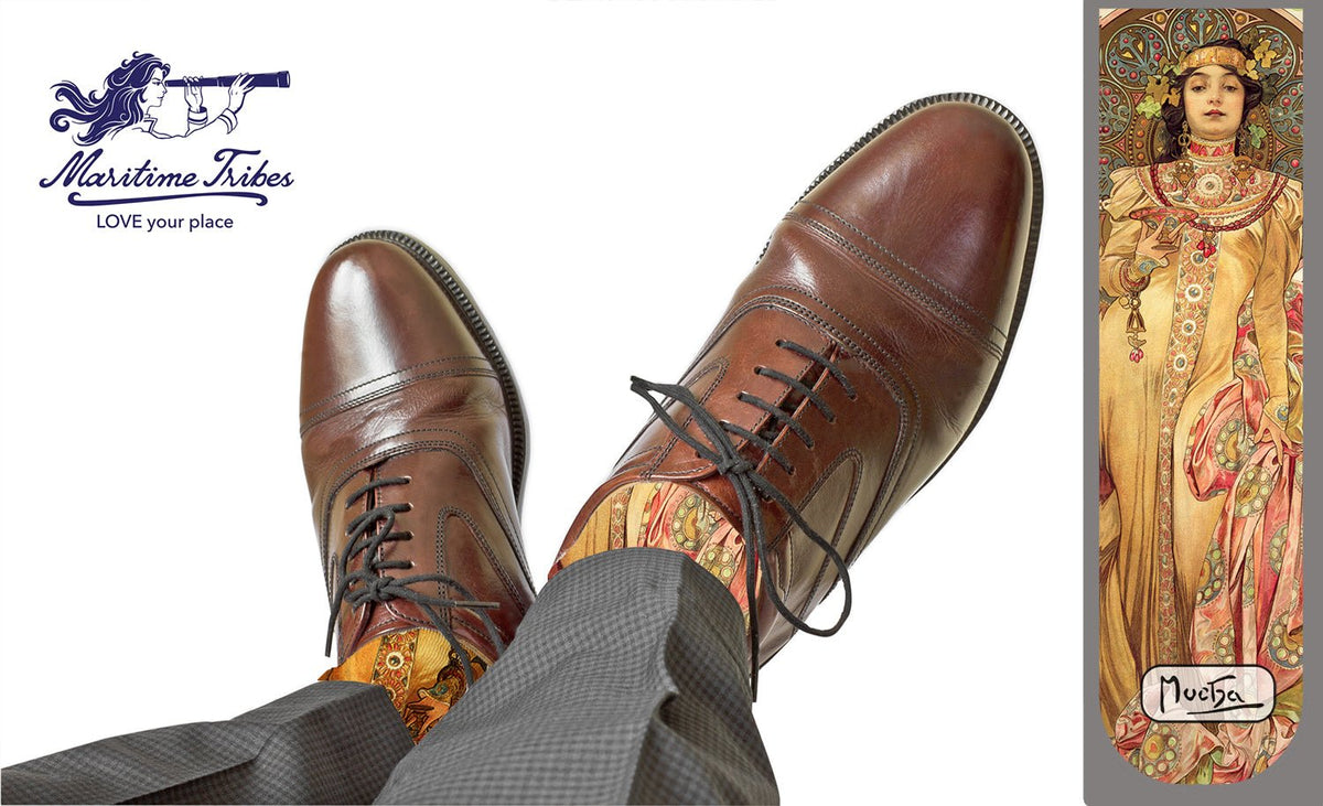 Mucha: 'Moët Chandon' Socks - Maritime Tribes USA