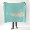 Nantucket MA Modern Wave-Style Map Blanket - Maritime Tribes USABlanket