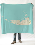 Nantucket MA Modern Wave-Style Map Blanket - Maritime Tribes USABlanket