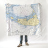 Nantucket, MA Nautical Chart Blanket - Maritime Tribes USABlanket