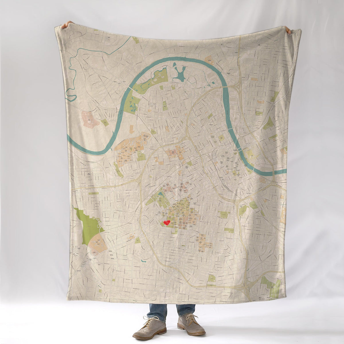 Nashville TN / Vanderbilt University / Sea Glass w/ Heart Blanket - Maritime Tribes USABlanket