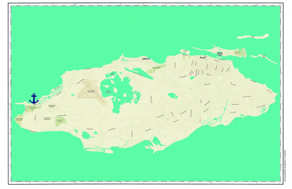 Nassau / New Providence Island Placemat - Maritime Tribes USALaminated Placemat