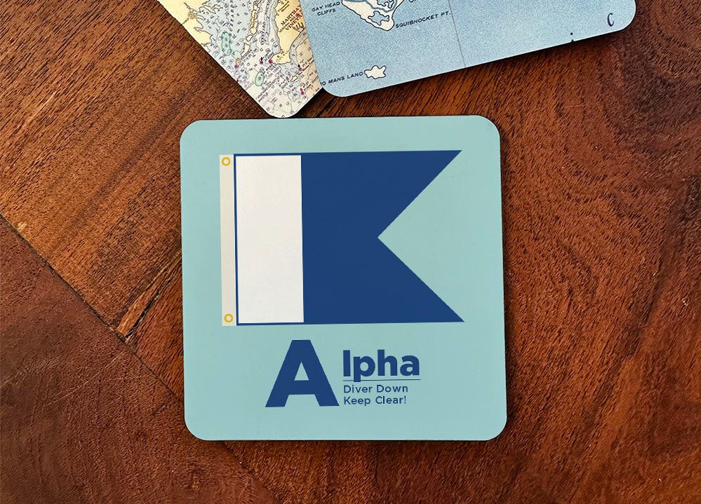 Nautical Flag Coaster - ‘A’ - Alpha - Maritime Tribes USACoaster
