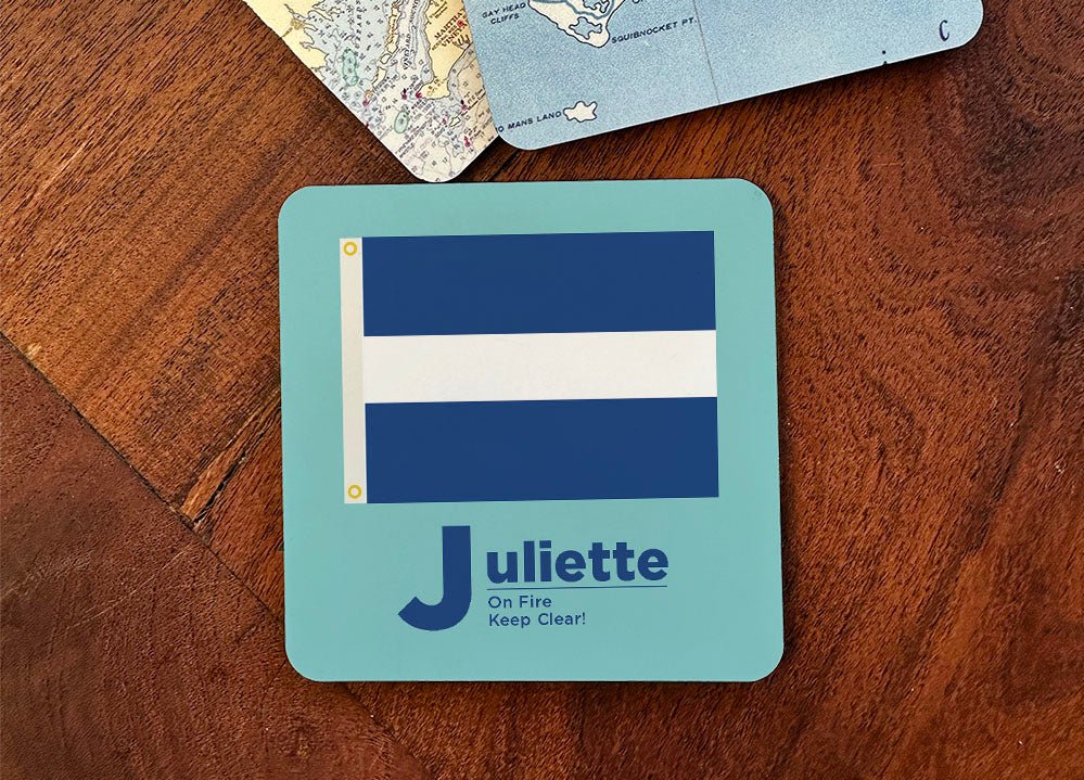 Nautical Flag Coaster - ‘J’ Juliette - Maritime Tribes USACoaster
