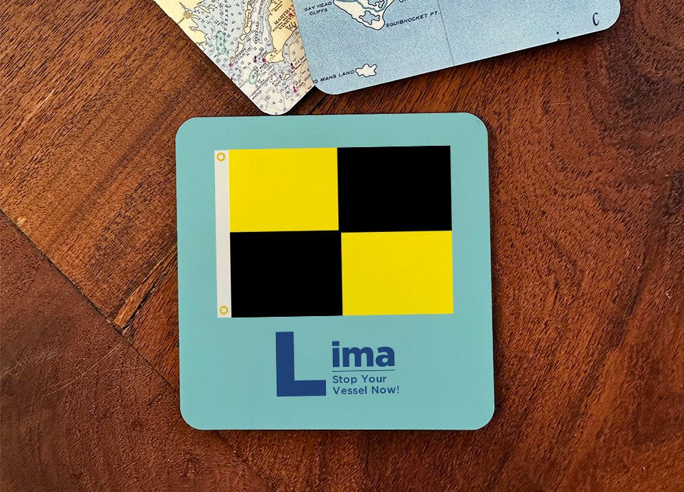 Nautical Flag Coaster - ‘L’ Lima - Maritime Tribes USACoaster
