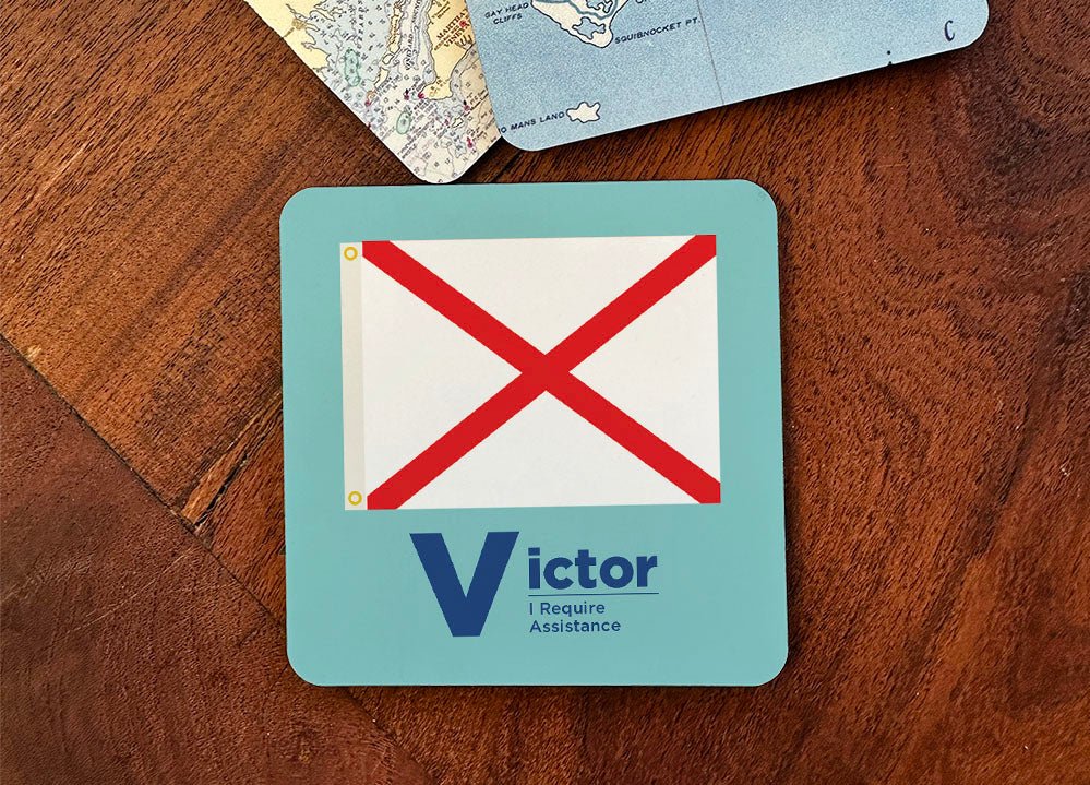 Nautical Flag Coaster - ‘V’ Victor - Maritime Tribes USACoaster