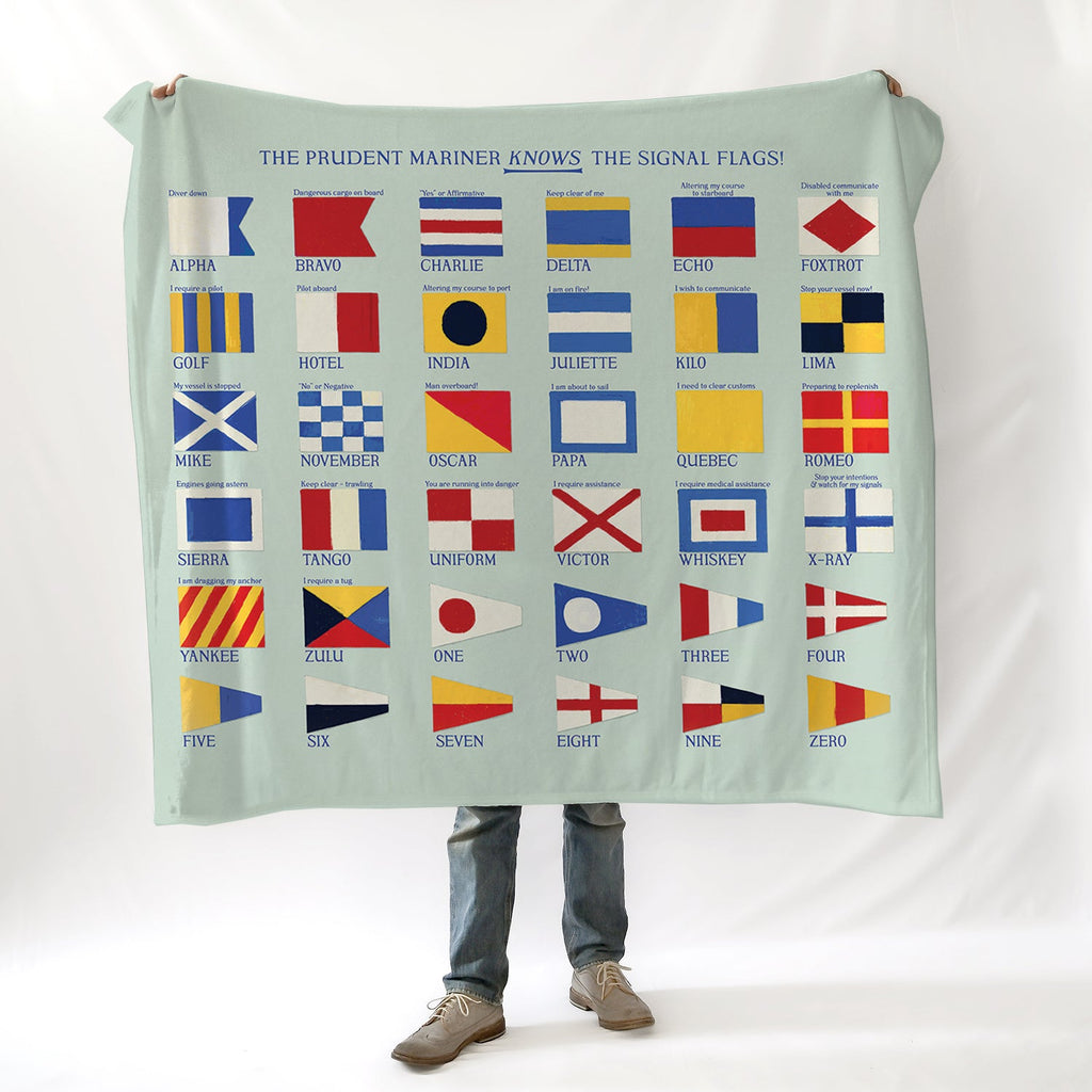 Nautical Signal Flags Fleece Blanket - Maritime Tribes USABlanket