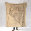 Nevada State Antique Map Blanket - Maritime Tribes USABlanket