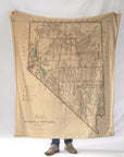 Nevada State Antique Map Blanket - Maritime Tribes USABlanket