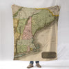 New England Antique Map Blanket - Maritime Tribes USABlanket