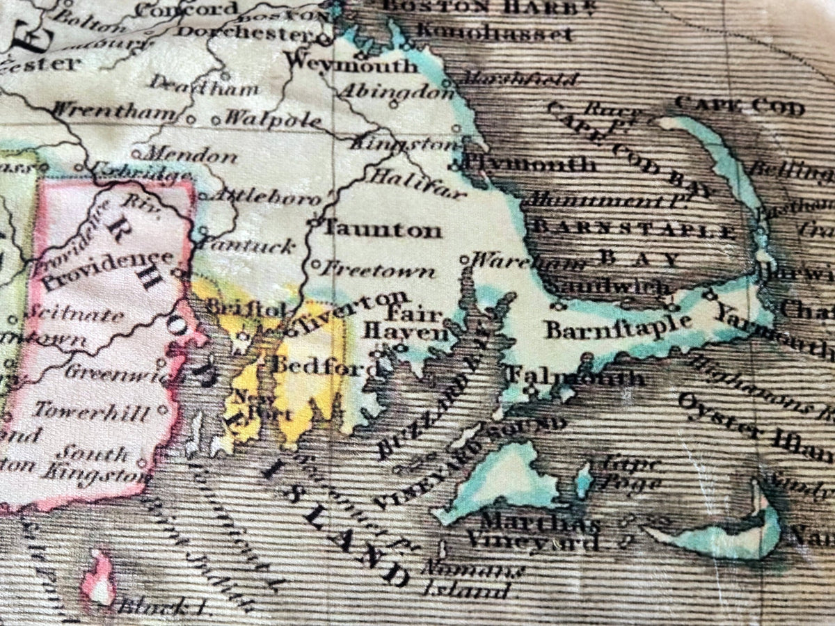 New England Antique Map Blanket - Maritime Tribes USABlanket