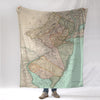 New Jersey Antique State Map Blanket - Maritime Tribes USABlanket