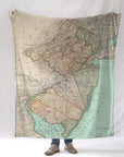 New Jersey Antique State Map Blanket - Maritime Tribes USABlanket