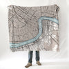 New Orleans River Antique Map, 2 Tone Blanket - Maritime Tribes USABlanket