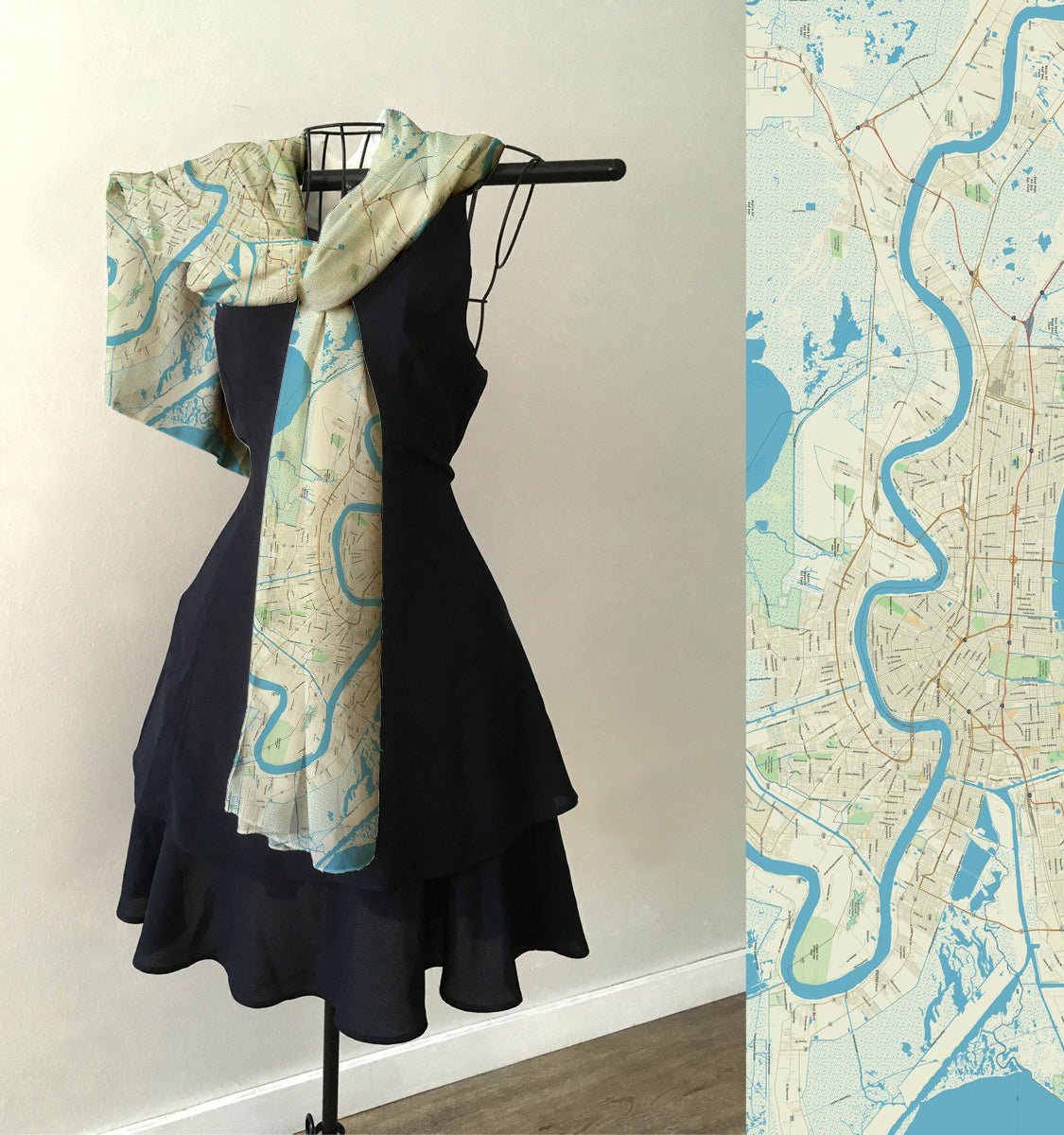 New Orleans &amp; the Mississippi River Scarf - Maritime Tribes USAScarf