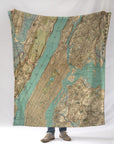 New York City Antique Map Blanket - Maritime Tribes USABlanket