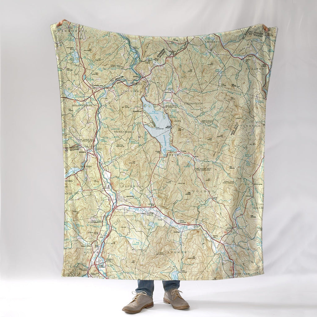 Newfound Lake, NH Topo Map Blanket - Maritime Tribes USABlanket