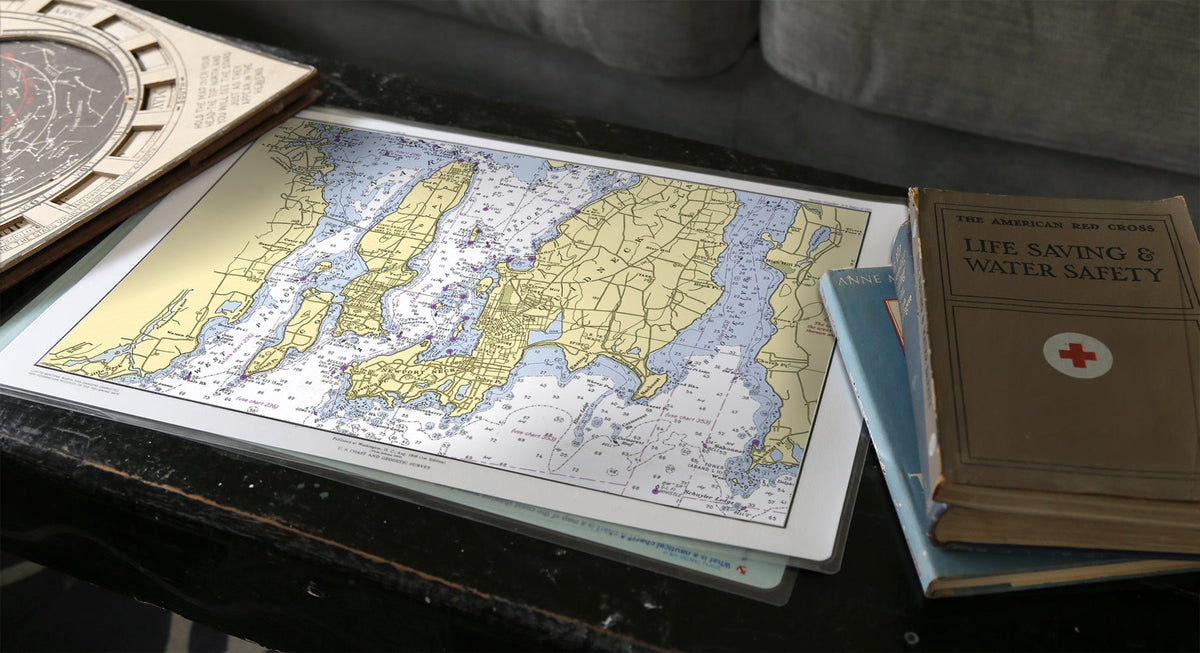 Newport, RI &amp; Jamestown Chart Placemat - Maritime Tribes USALaminated Placemat