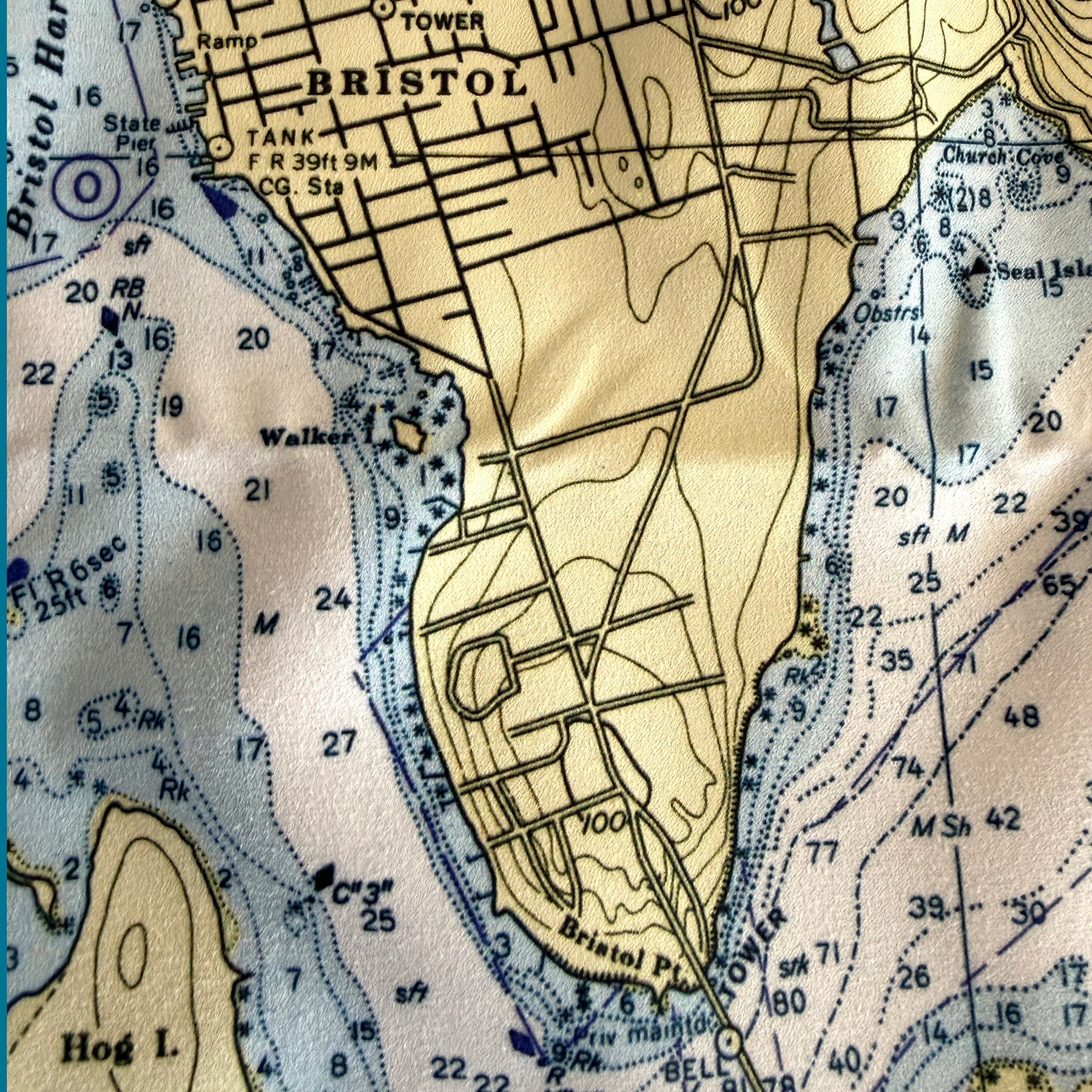 Newport to Bristol & All of Aquidneck Island, Vintage 1952 Quick Dry Towel - Maritime Tribes USATowel