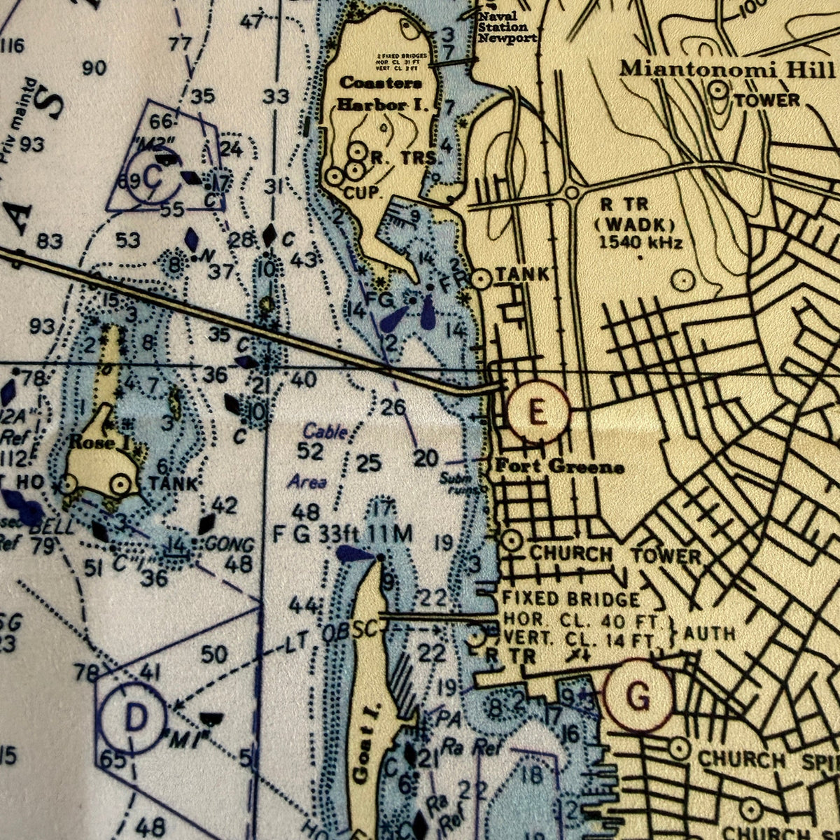 Newport to Bristol & All of Aquidneck Island, Vintage 1952 Quick Dry Towel - Maritime Tribes USATowel