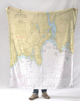 Niantic River, CT. Nautical Chart Blanket - Maritime Tribes USABlanket